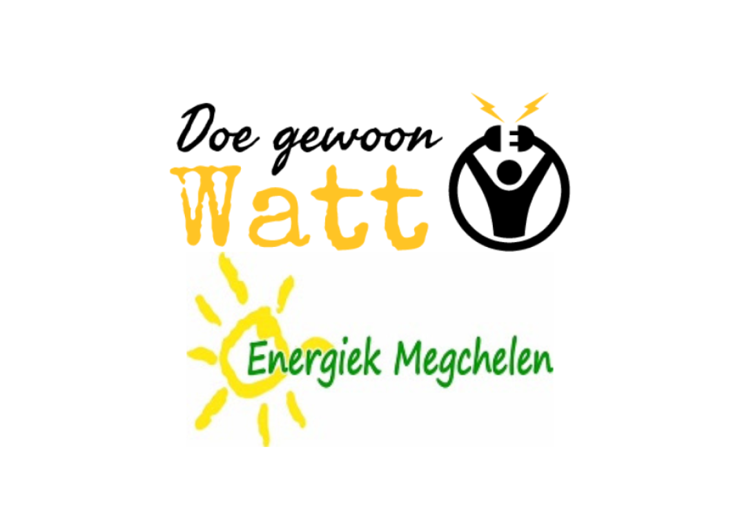Twee logo's van buurtinitiatieven doe gewoon watt en energiek megchelen