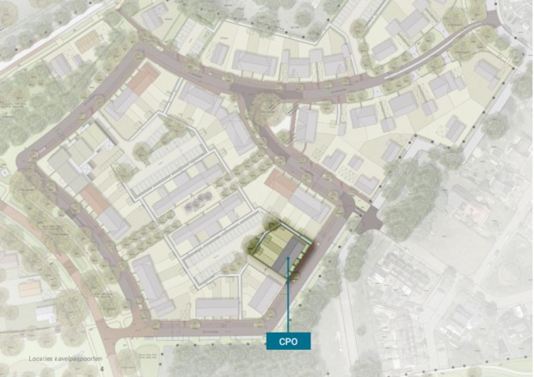 Plattegrond verkaveling CPO kavel voor 5 rijwoningen Varsseveld De Tuit